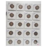 (20)  Barber Silver Quarters. Dates: 1900,