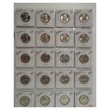 (20) 1964-D UNC Washington Silver Quarters.