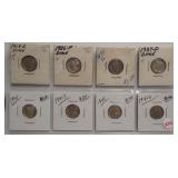 (8) Mercury Silver Dimes. Dates: 1918-D, 1926,