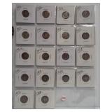 (18) Mercury Silver Dimes. Dates: 3-1926, 5-1927,
