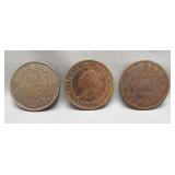 (3) Canadian large cents: 1888, 1899, 1901.
