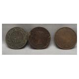 (3) Canadian large cents: 1881H, 1899, 1900.