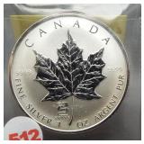 2001 Canadian $5 Mapleleaf one ounce .999 pure