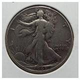 1943 Walking Liberty silver half dollar.