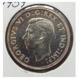 1939 Canadian silver dollar.