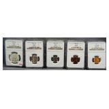 (5) 1959 NGC graded coins including PF66 half
