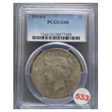 1924-S Peace silver dollar. PCGS G04.