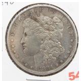 1884-O Morgan silver dollar.