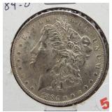 1884-O Morgan silver dollar.