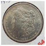 1884-O Morgan silver dollar.