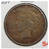 1922 Peace silver dollar.