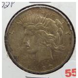 1922 Peace silver dollar.