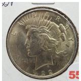 1922 Peace silver dollar.