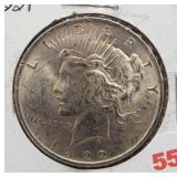 1922 Peace silver dollar.