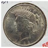 1922 Peace silver dollar.