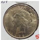 1922 Peace silver dollar.