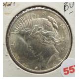 1922 Peace silver dollar.