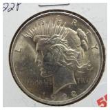 1922 Peace silver dollar.