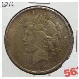 1922-D Peace silver dollar.
