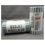 (2) Bank rolls of Sacagawea dollars: 2000-P,