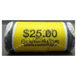 $25 Bank roll of Sacagawea dollars: Mint mark