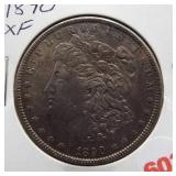 1890 Morgan silver dollar. Rainbow toning, nice