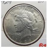 1924 Peace silver dollar. Choice BU. Nice coin.