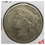 1927 Peace silver dollar. Nice coin.