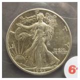 1943 Walking Liberty half dollar. Choice BU.