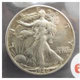 1940 Walking Liberty half dollar. MS. Sellers