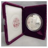 1993 American one ounce silver Eagle with box.