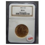 1896 $10 Liberty Head Gold Eagle - NGC MS61