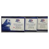 (3) US State Quarter Proof sets: 2003, 2004 &