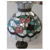 Electric lamp with acrylic lead shade featuring