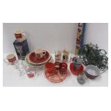 Ruby souvenir glasses including (2) Atlantic City