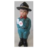 Cast iron boy bank. Measures 7" tall.