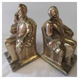 Pair of brass Abraham Lincoln bookends. Measure