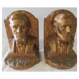 Ceramic Abraham Lincoln bookends. Measure 6.5"