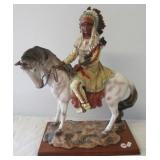 Indian Chief on horse statue. Measures 16" x