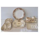 (7) Vintage glass Noritake pieces including