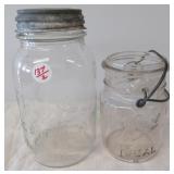Quart Atlas canning jar with zinc and ceramic lid