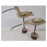 Pair of wood sandpiper birds. Largest measures