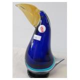 Toucan art glass figurine. Hand marked Murano