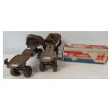 (2) Pictures of vintage skates including Dominion