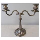 Silver plated double candle stick holder.