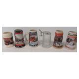 (5) Budweiser ceramic steins and a West Germany