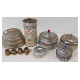 Vintage vanity items including powder jars,