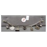 Sterling silver charm bracelet.