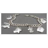 Sterling silver Snoopy charm bracelet.