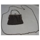 Vintage metal gun metal mesh coin purse with